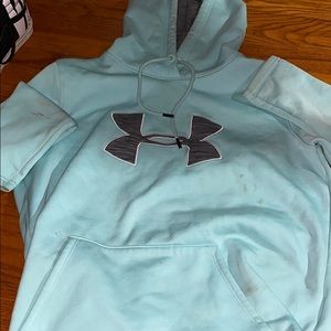 Woman’s under armour hoodie light blue and grey